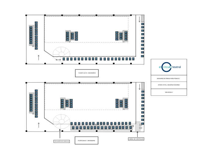 Foto de mapa de asientos disponibles del teatro El Círculo Teatral para la obra Harem